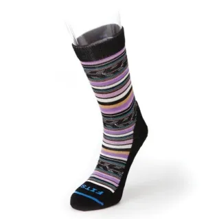 FITS F1057 Multi-Pattern Light Cushion Hiker Crew Sock (Unisex) - Black