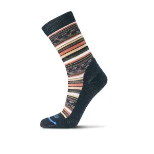 FITS F1057 Multi-Pattern Light Cushion Hiker Crew Sock (Unisex) - Navy