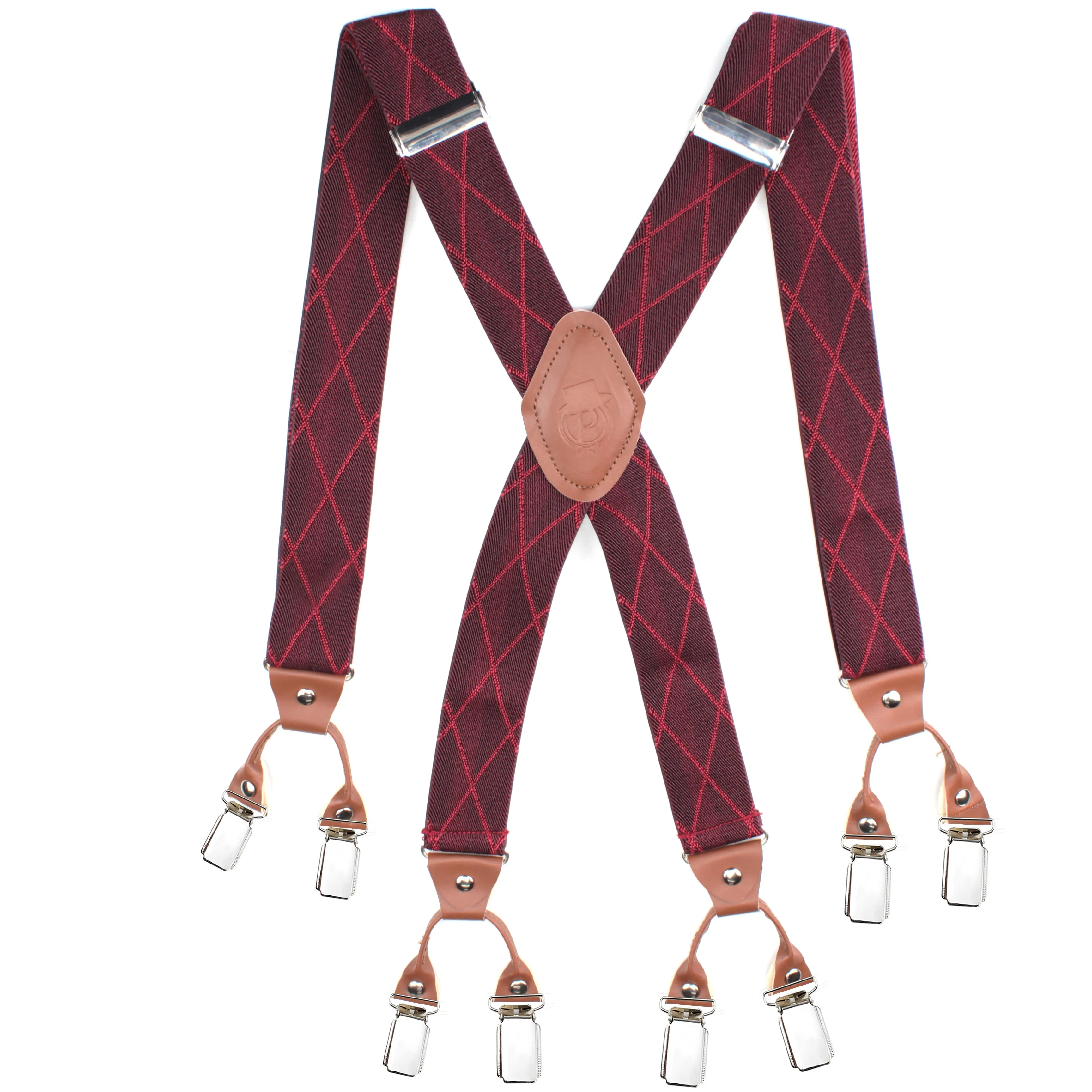 Peluche Striped Crossroad Maroon 8 Clips Suspender