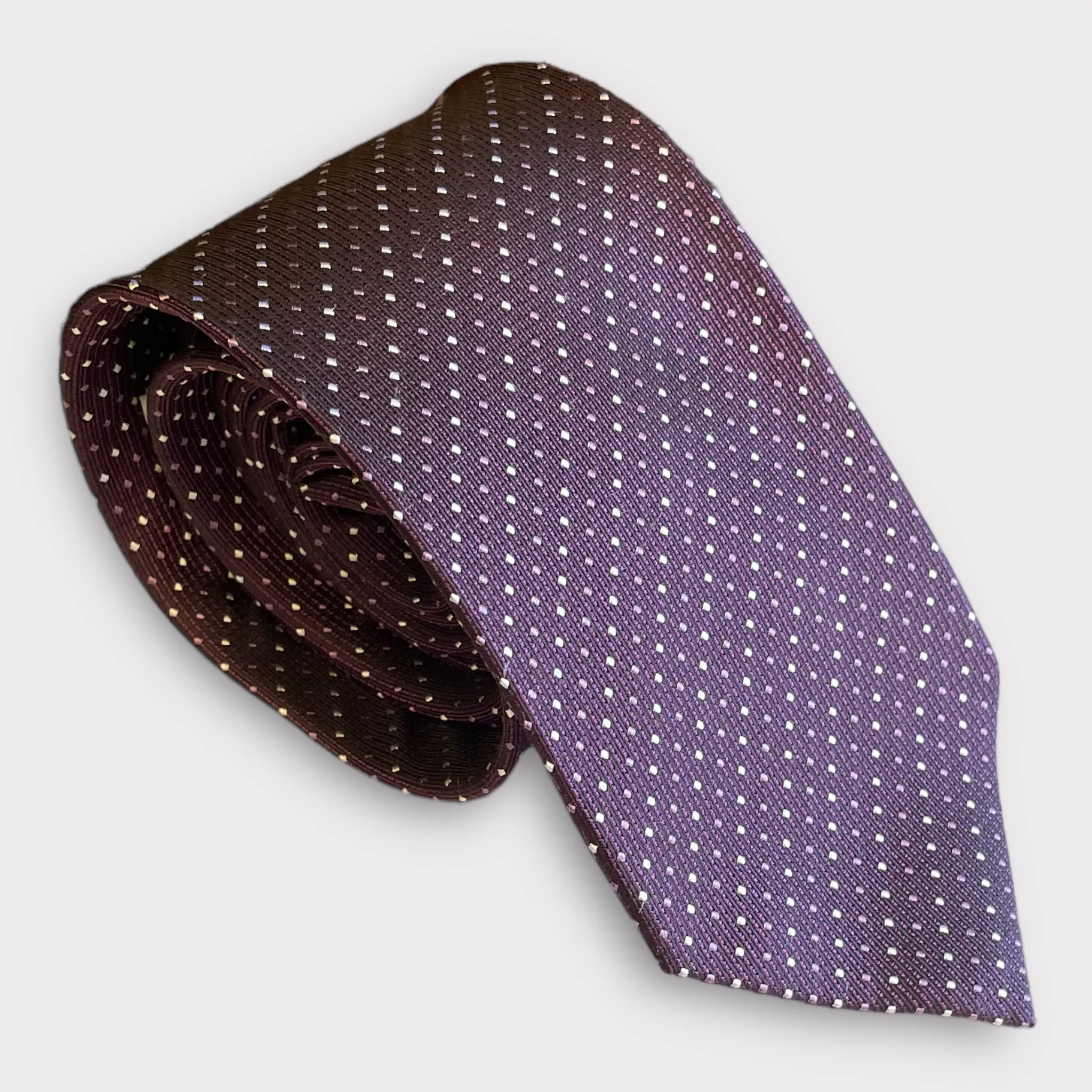 Purple Polka Dot Thick Tie