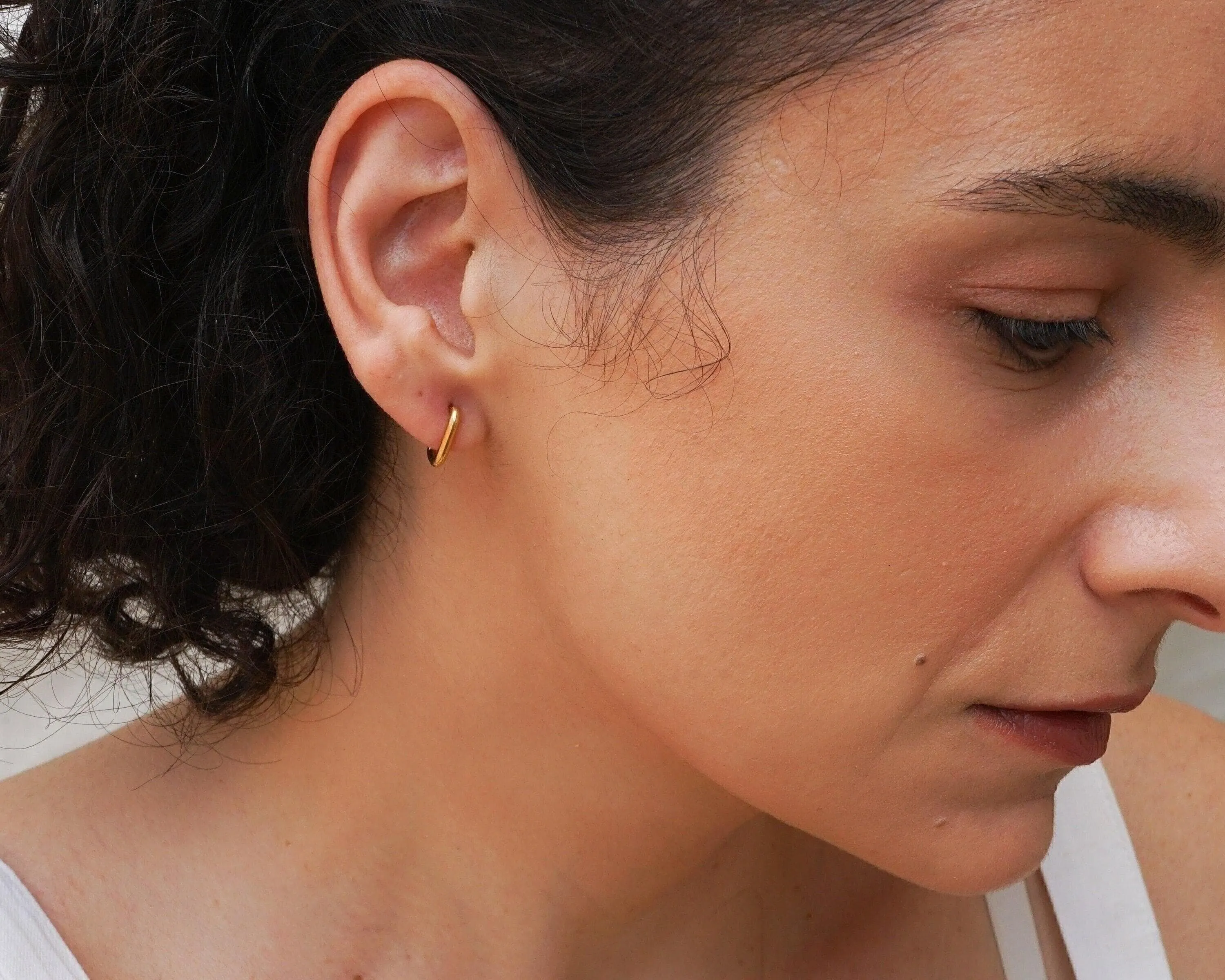 Square Gold Hoop Earrings