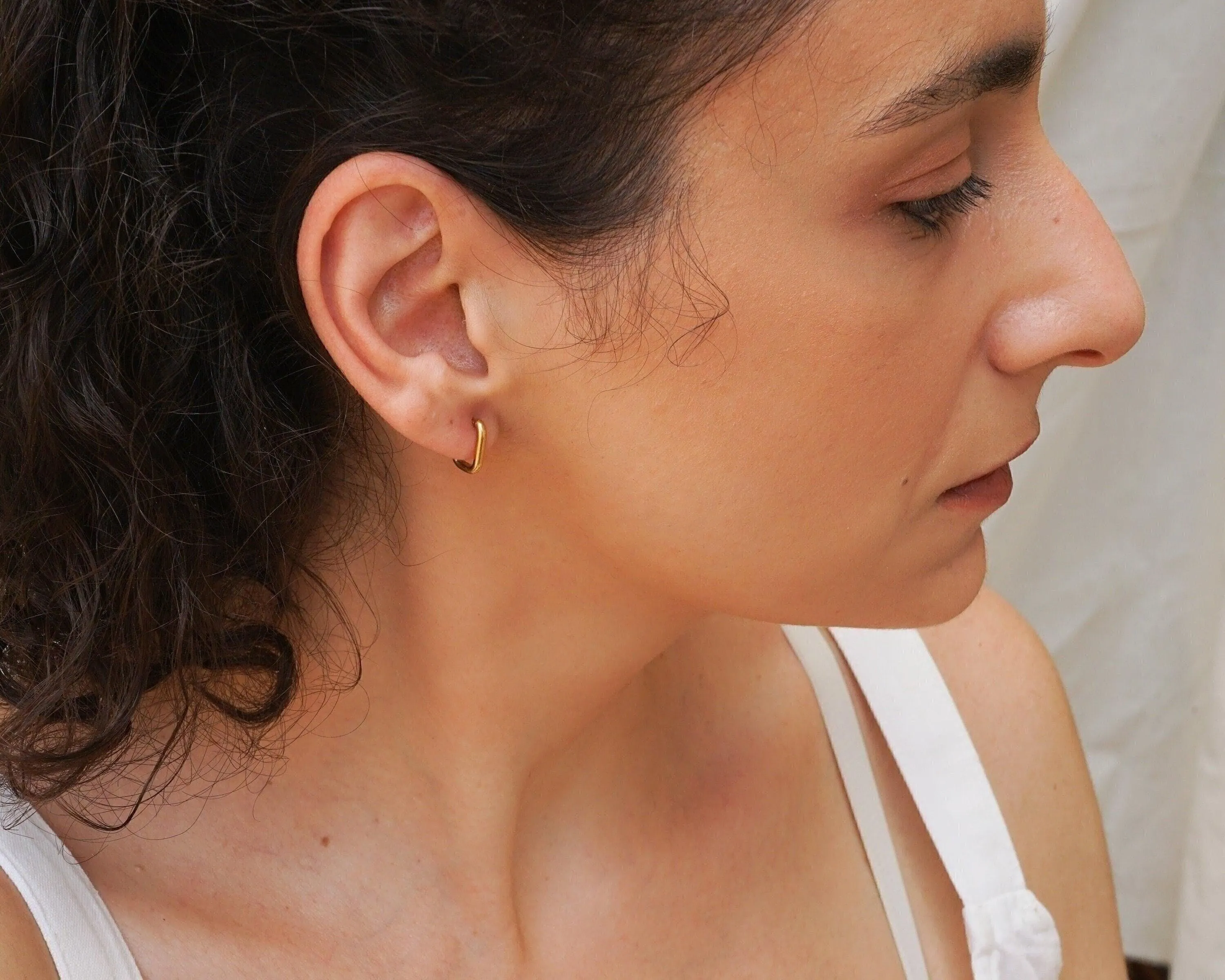 Square Gold Hoop Earrings