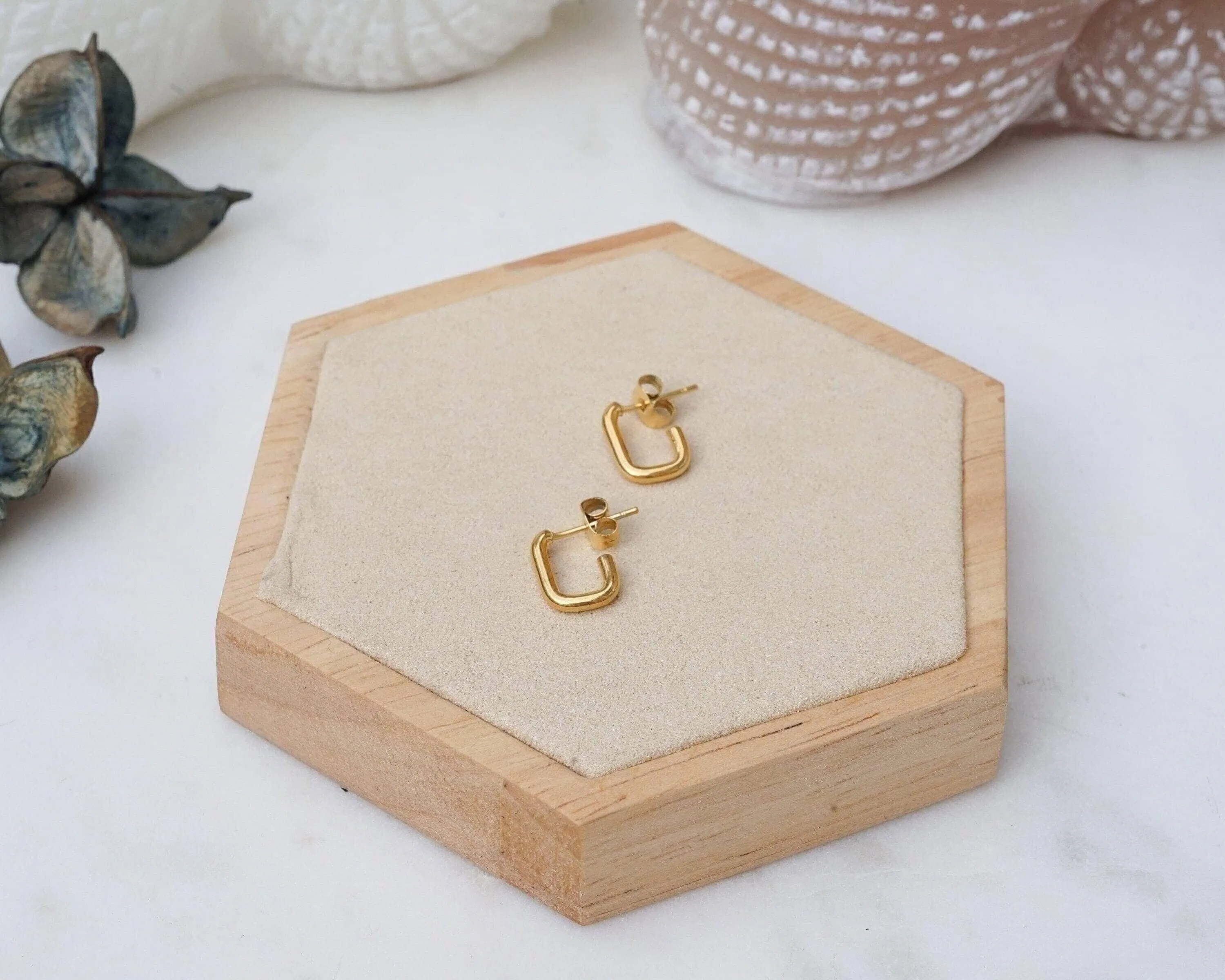 Square Gold Hoop Earrings