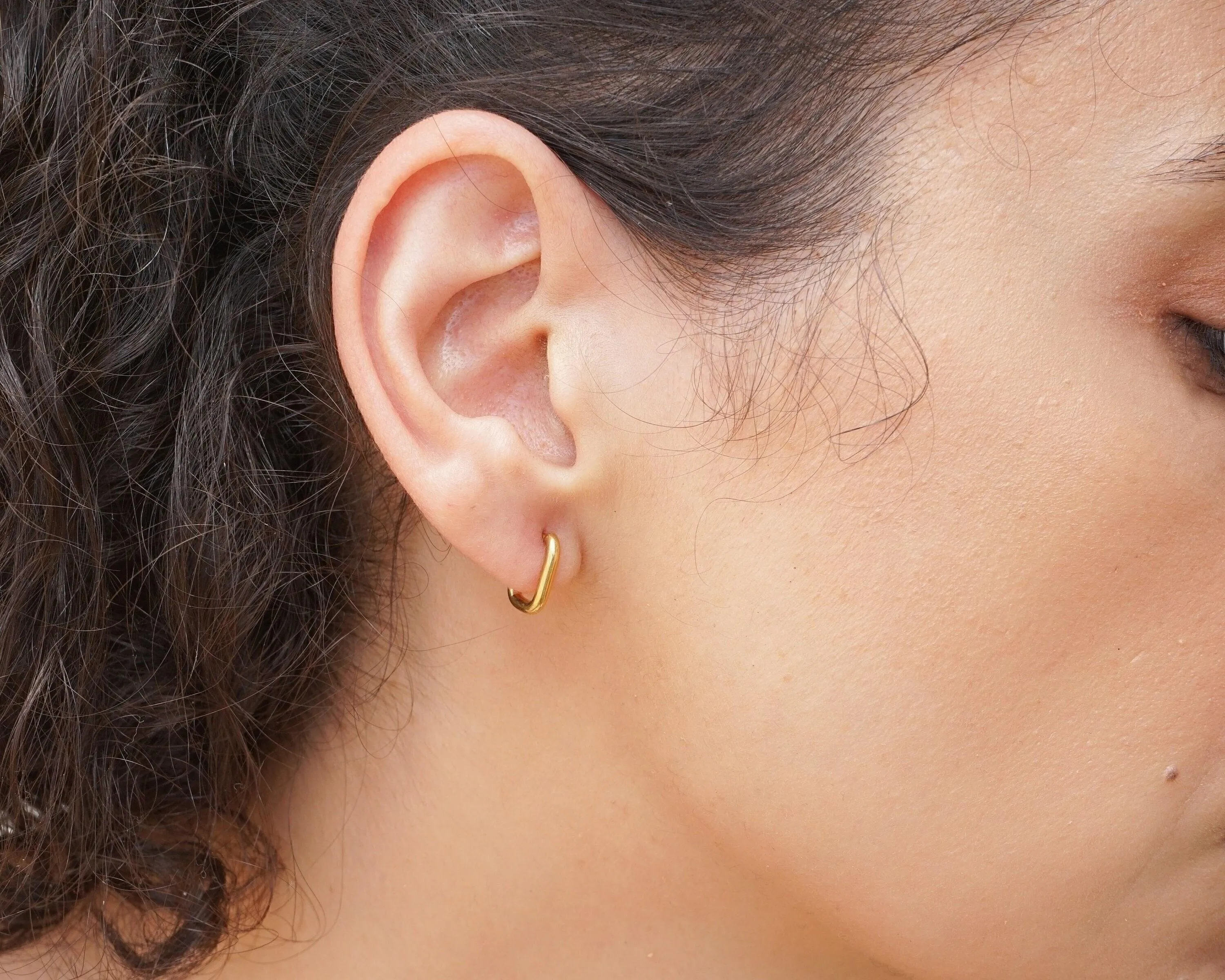 Square Gold Hoop Earrings