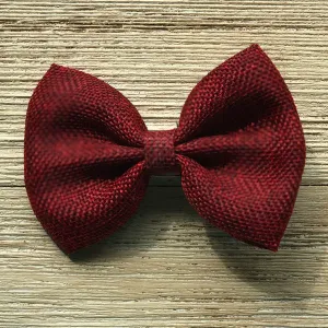 Wine Burlap Bow Tie